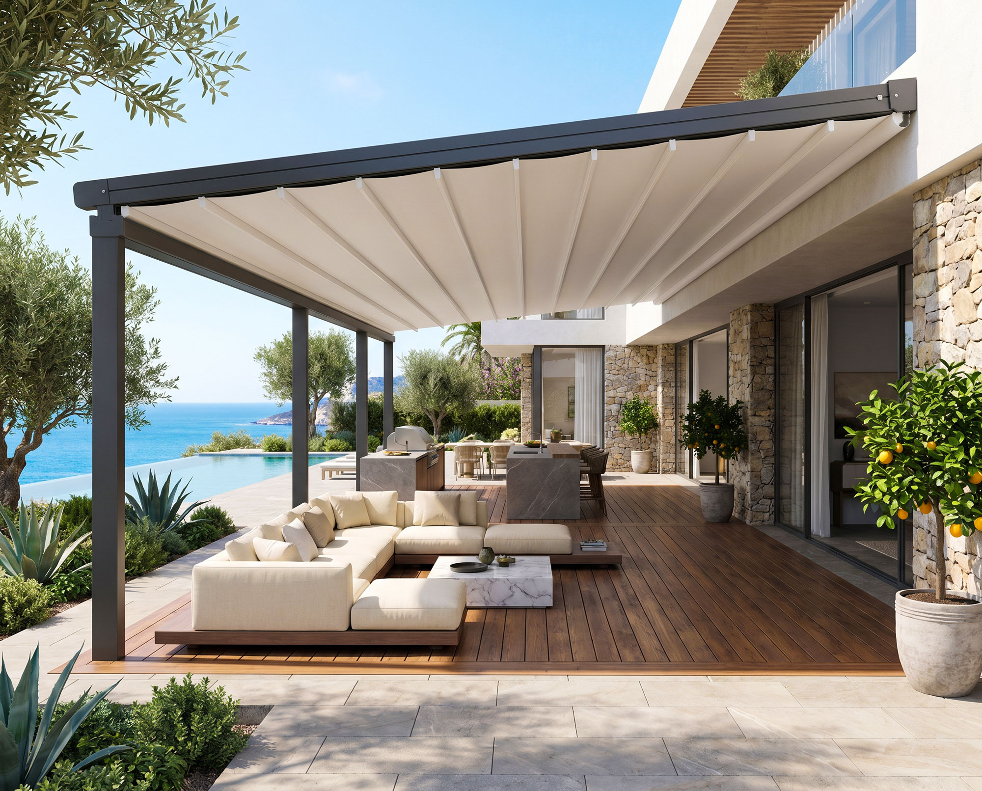 SkyVera Stoffpergola Detay